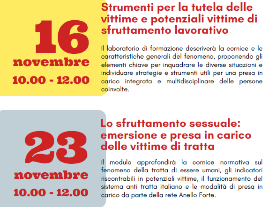 Incontro di formazione su sfruttamento lavorativo e sessuale rivolti a mediatori/trici | Progetto ERMES