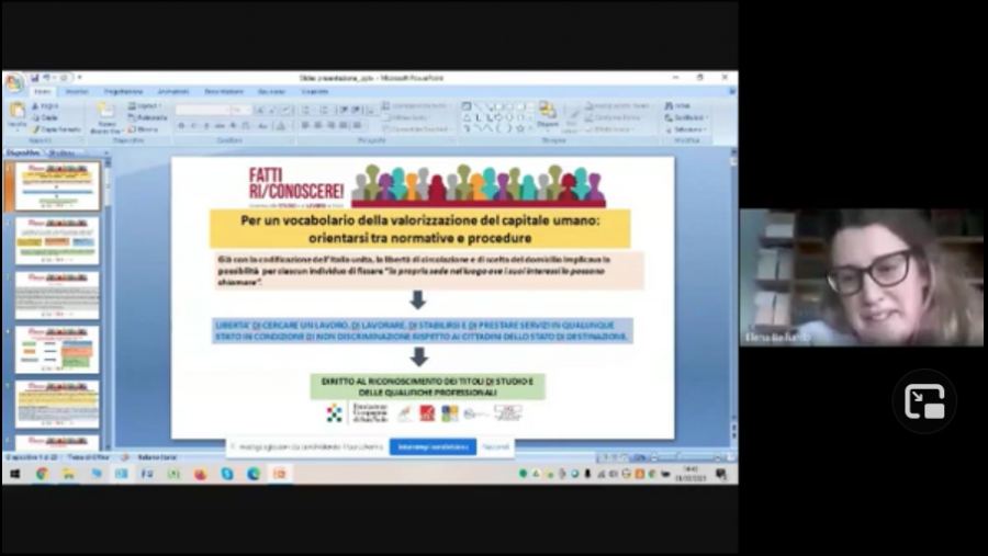Slide e registrazione webinar di formazione Modulo II - La normativa in materia | Progetto Fatti Ri/Conoscere!
