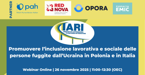 Webinar Promuovere l'inclusione lavorativa e sociale delle persone fuggite dall'Ucraina in Polonia e in Italia