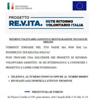 Al via lo Sportello RE.V.ITA. sul Ritorno Volontario Assistito (RVA)
