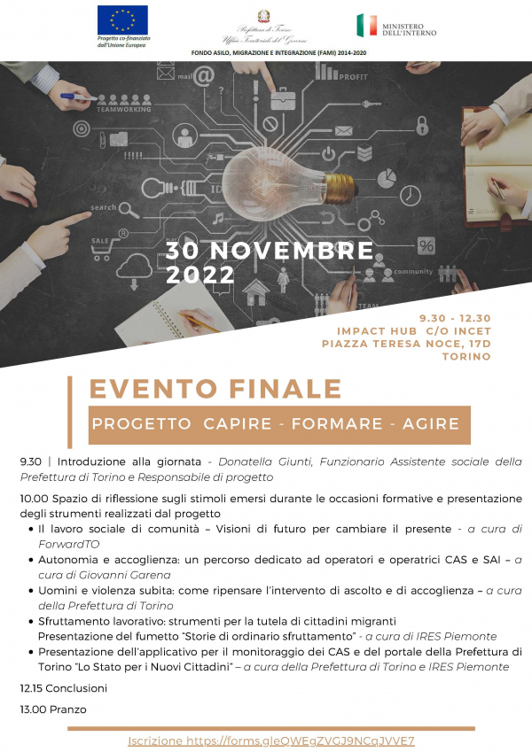 Evento finale del progetto Capire - Formare - Agire