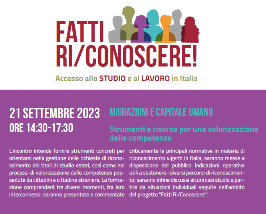Slide webinar di formazione - Migrazioni e capitale umano | Progetto Fatti Ri/Conoscere!