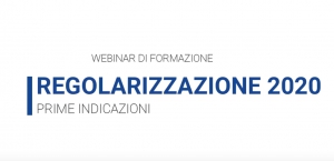 Webinar Regolarizzazione 2020 - Prime indicazioni e scheda informativa